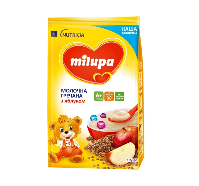 Каша молочна суха швидкорозчинна Milupa гречана з яблуком 210 г (BC-355020) - зображення 1