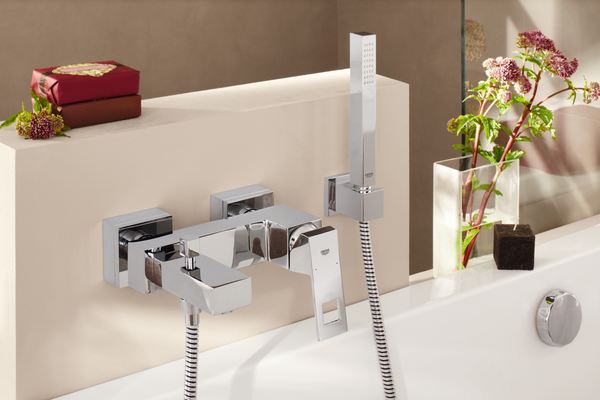 Cмеситель для ванной однорычажный литой GROHE Eurocube хром латунь 23141000 - изображение 4