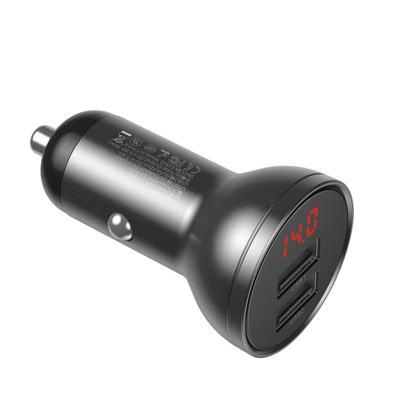 Адаптер автомобільний BASEUS CCBX-0G 2USB, 4.8A, 24W, чорний - зображення 5