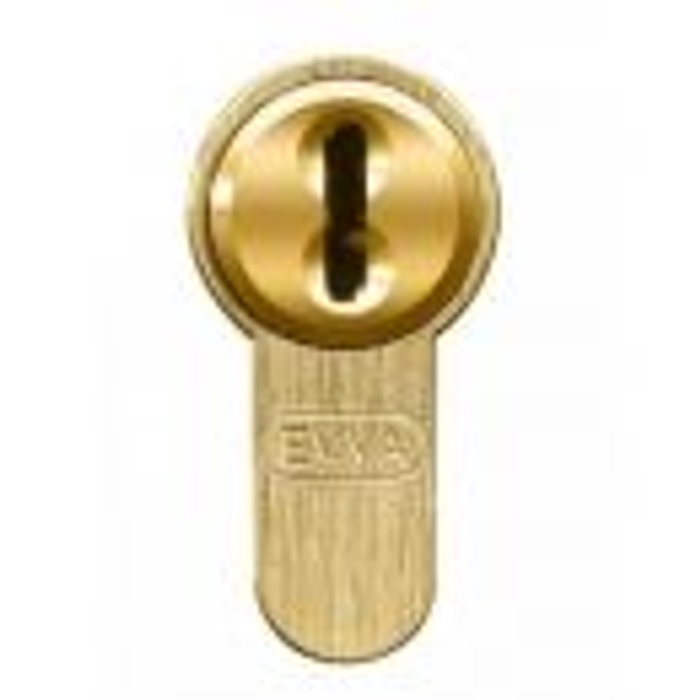 Циліндр EVVA ICS (31х51) без ключів ключ-тумблер матова латунь - зображення 2