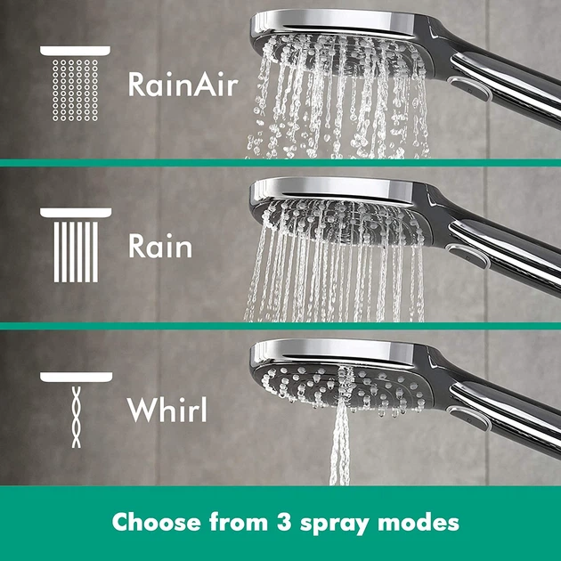 Душевой набор HANSGROHE Raindance Select E с ручной лейкой, шлангом и стойкой 718мм хром 26620000 - изображение 3