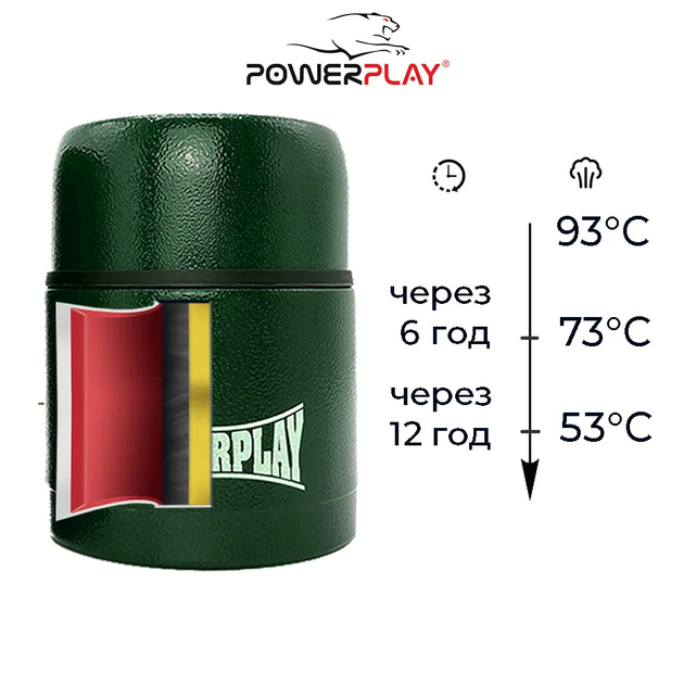 Термос пищевой PowerPlay 9003 Зеленый 700 мл (PP_9003_700ml_Green) - Фото 3 Термос пищевой PowerPlay 9003 Зеленый 700 мл (PP_9003_700ml_Green) - изображение 3