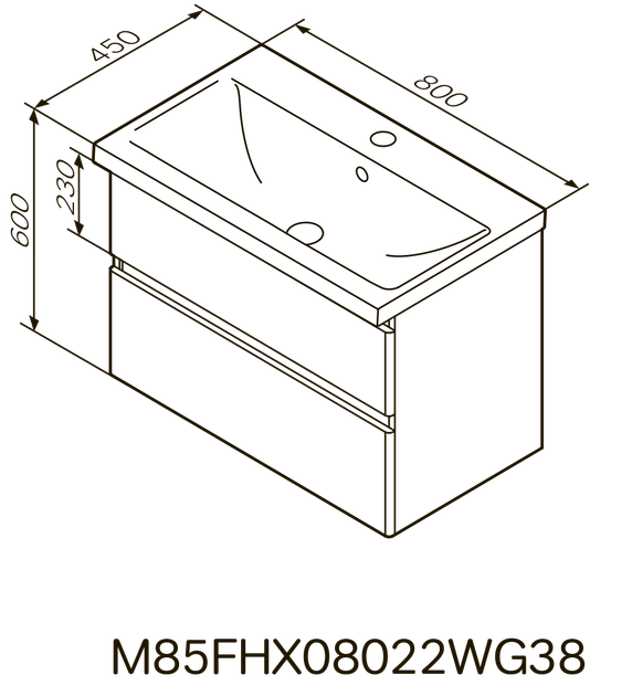 Тумба с умывальником для ванны AM.PM X-Joy 80x60x45см подвесная белый M85-FHX0802-WC0802WG38 - изображение 2