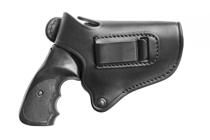 Поясная внутрибрючная кожаная кобура A-LINE для револьвера черная (К9 Альфа420) - изображение 1