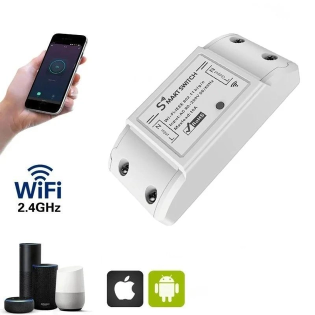 Wifi реле для умного дома Wi-Fi Smart Switch 10А, умный вай фай выключатель, смарт выключатель (VS7004595) - изображение 4