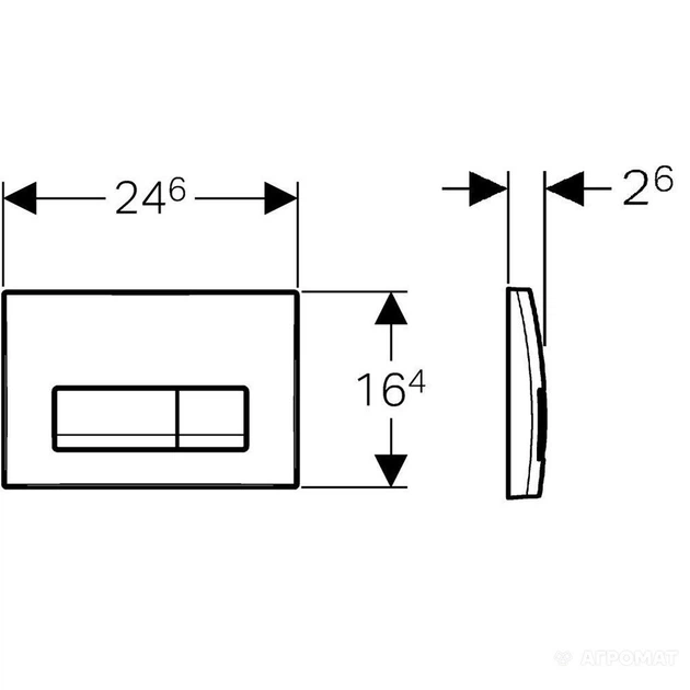 Кнопка зливу для інсталяції GEBERIT DELTA 51 пластикова подвійна ...