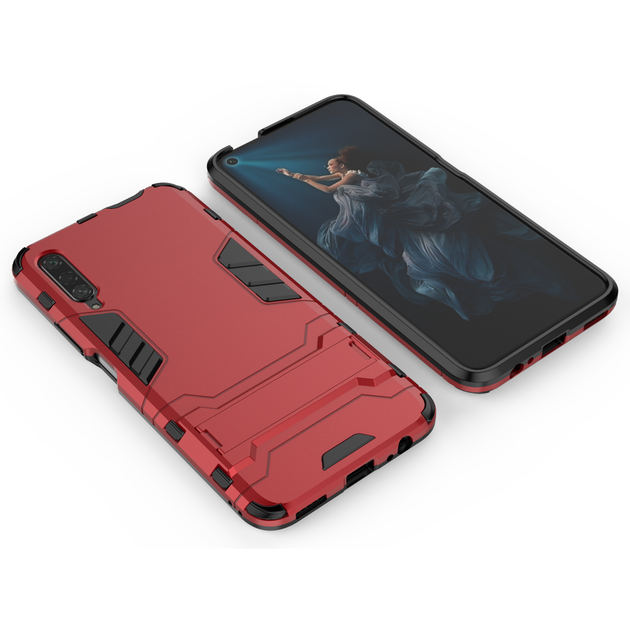 Чохол Hybrid case для Honor 9X Pro China бампер з підставкою червоний - зображення 4