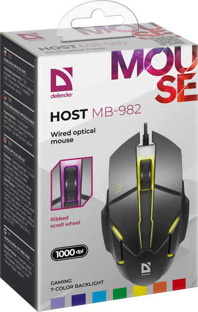 Миша Defender Host MB-982 USB Black (52982) - Фото 4 Миша Defender Host MB-982 USB Black (52982) - зображення 4