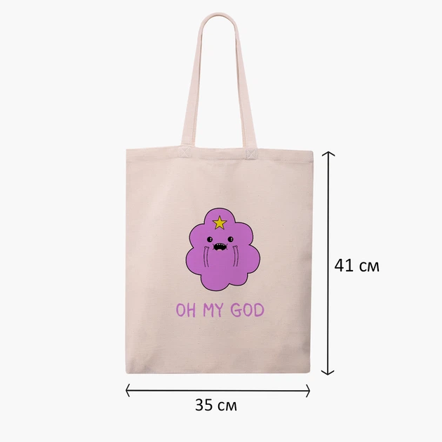 Эко сумка шоппер Время приключений Принцесса пупырка (Adventure Time Lumpy Space Princess) (9227-1575) 41x35 см Бежевый - изображение 5