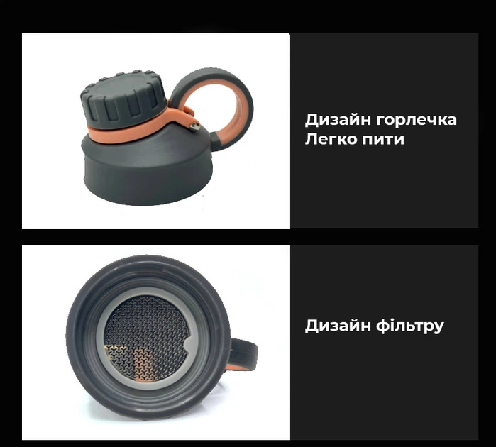 Пляшка для води CASNO 800 мл KXN-1242 Сіра - зображення 9