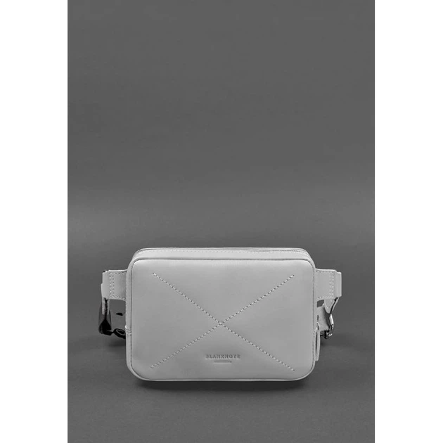 Кожаная женская поясная сумка Dropbag Mini серая - Фото 2 Кожаная женская поясная сумка Dropbag Mini серая - изображение 2