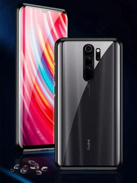 Магнітний чохол із захисним склом для Xiaomi Redmi Note 8 Pro Червоний (084768_5) - Фото 2 Магнітний чохол із захисним склом для Xiaomi Redmi Note 8 Pro Червоний (084768_5) - зображення 2