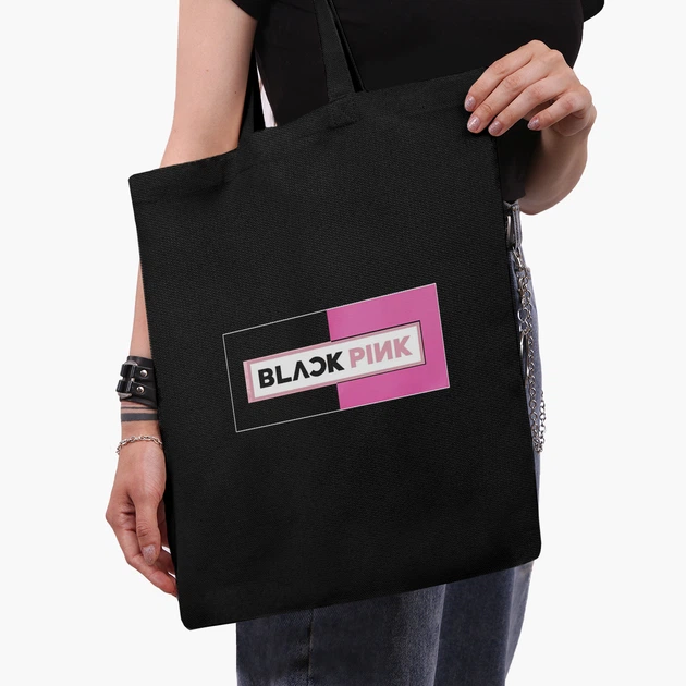 Эко сумка шоппер Блэк Пинк (BlackPink) (9227-1344) 41x35 см Черный - изображение 3