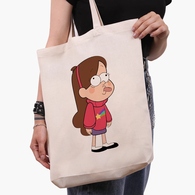 Эко сумка шоппер Гравити Фолз Мейбл Пайнс (Gravity Falls Mabel Pines) (9227-2625) 41x35x8.5 см Бежевый - изображение 3