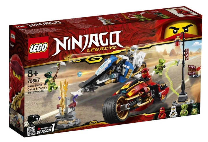 Lego Ninjago Мотоцикл-клинок Кая и снегоход Зейна 70667 – игрушки