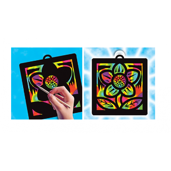 Царапка-витраж Цветок Scratch Magic Flower Light Catcher Fun Kit Melissa & Doug - Фото 2 Царапка-витраж Цветок Scratch Magic Flower Light Catcher Fun Kit Melissa & Doug - изображение 2