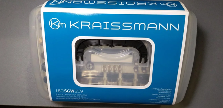Гравер Kraissmann 180 SGW 219 (219 насадок, гибкий вал, стойка) - Фото 5 Гравер Kraissmann 180 SGW 219 (219 насадок, гибкий вал, стойка) - изображение 5