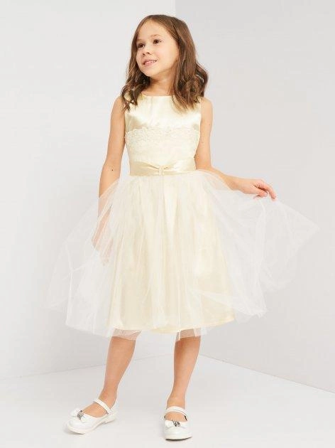 Акція на Дитяча святкова фатинова сукня для дівчинки Sasha 3865/3 122 см Айворі від Rozetka
