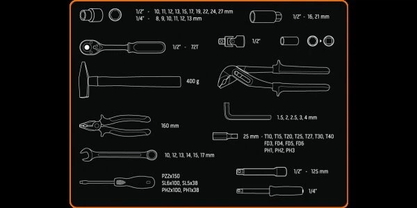 Набір інструментів NEO Tools 1/4" 1/2" 56 шт. (08-684) - изображение 3