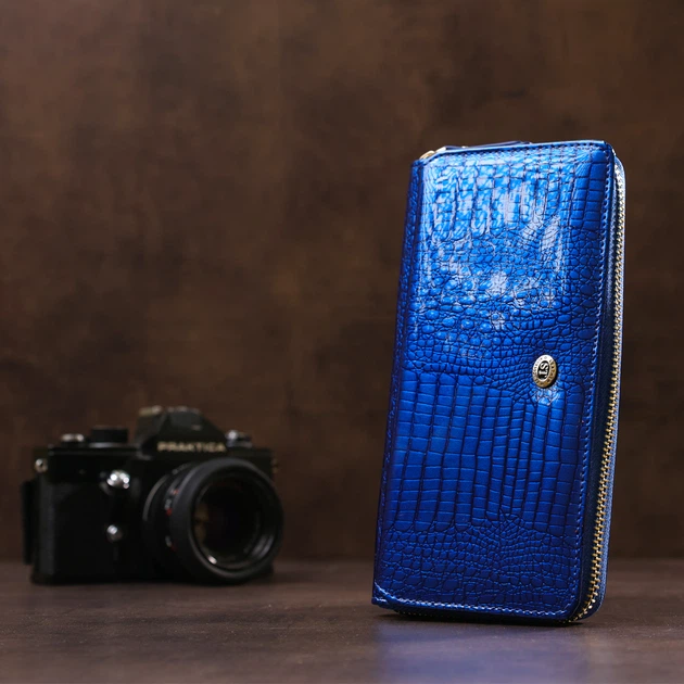Кошелек Женский St Leather (s7001a) Лакированный Синий (139594) - изображение 6