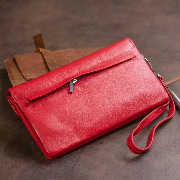 Жіночий клатч ST Leather з натуральної шкіри великого розміру червоного кольору для карт (bg193fash21) - Фото 9 Жіночий клатч ST Leather з натуральної шкіри великого розміру червоного кольору для карт (bg193fash21) - зображення 9