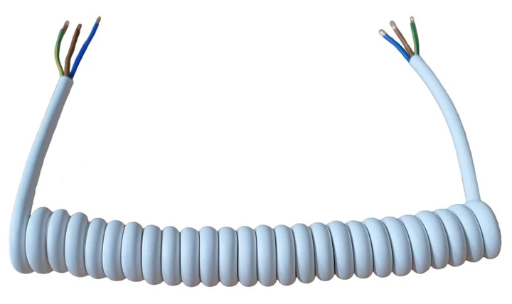 Кабель спіральний білий ThermoPulse Spiral Cable white для електроприладів з заземленням. Довжина від 30 до 150 см. Мідь 3х0.75; до 2200W - Фото 1 Кабель спіральний білий ThermoPulse Spiral Cable white для електроприладів з заземленням. Довжина від 30 до 150 см. Мідь 3х0.75; до 2200W - зображення 1