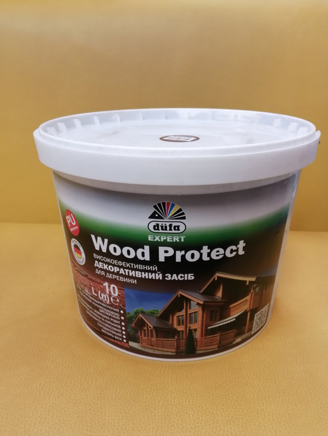 Dufa Wood Protect ,високоефективне декоративний засіб для деревини з воском, кипарис, 10 л - зображення 1
