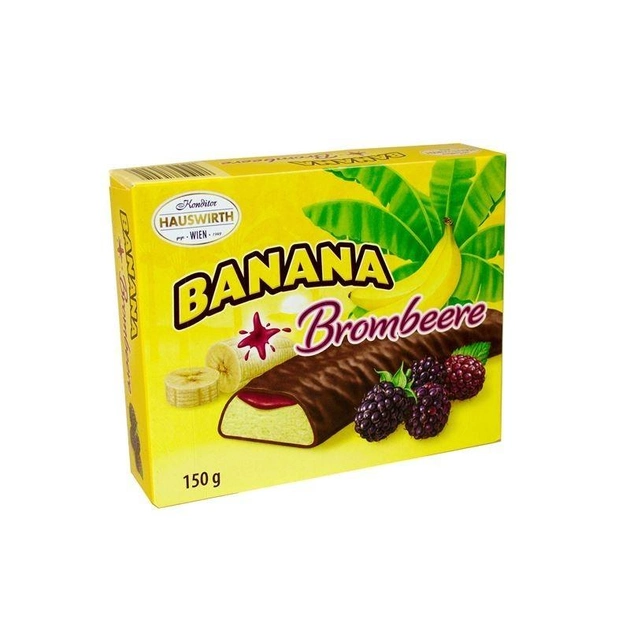 Суфле в шоколаде Hauswirth Banane Plus Brambeere, банан-ежевика 150г 