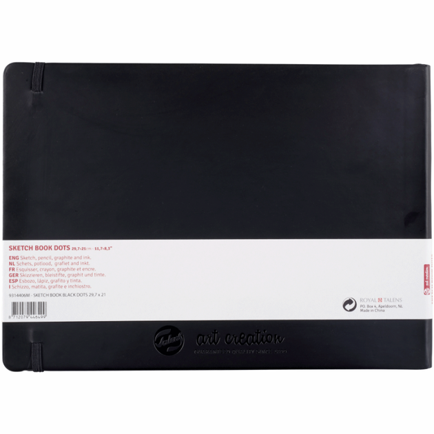Блокнот для графики и каллиграфии в точку Royal Talens Art Creation Dots 80 г/м2 21 х 30 см 80 листов Черный (8712079446499) - изображение 2