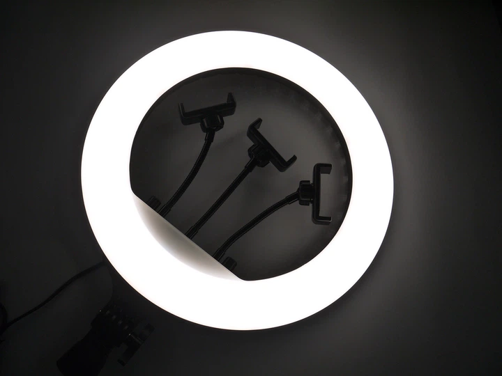 Кольцевая LED лампа RL-14 36см 220V 1 крепл.тел. + пульт + Штатив тренога - изображение 6