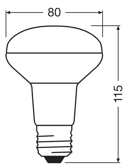 Лампа світлодіодна Osram 5,9W/230V/345lm/2700K/600cd/E27/DIM (4058075449602) Осрам LED R80 - зображення 2