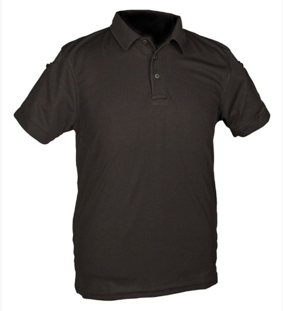 Тактическая потоотводящая футболка-поло Mil-tec цвет черный размер S (10961002_S) - изображение 1