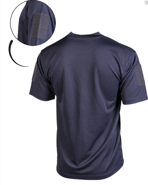 Тактична потовідвідна футболка Mil-tec Coolmax Колір темно-синій Розмір L (11081003_L) - зображення 2