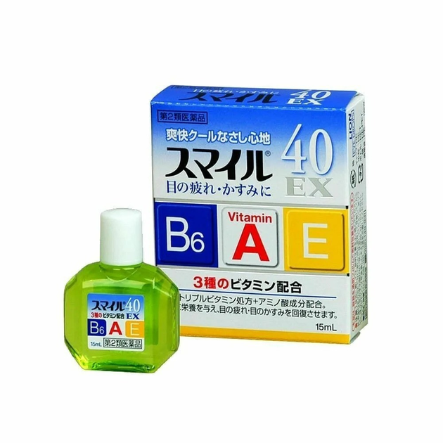 Японські очні краплі з вітамінами Lion Smile 40 EX Mild від сухості/втоми/почервоніння (освіжаючі) 15 мл (N0329) - зображення 2