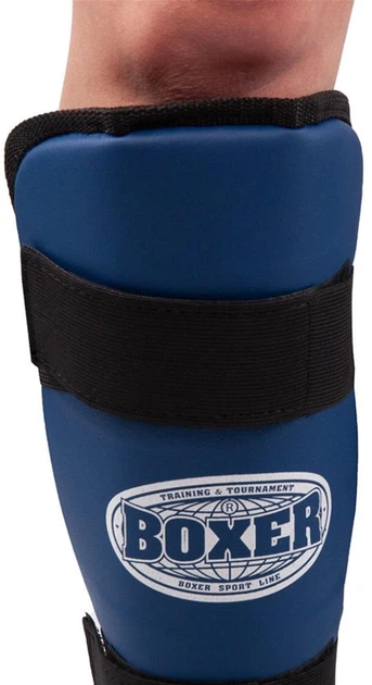 Защита голени и стопы Boxer XL кожвинил 0.6 мм Синие (2002-01B) - изображение 3