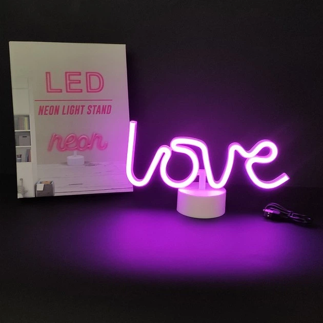 Неоновый светильник ночник декоративной Neon LOVE Lamp STAND на ...