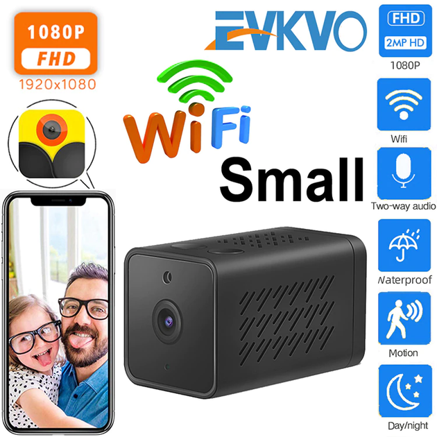 Wi-Fi ip мини камера EVKVO E1 c работой аккумулятора до 15 часов, при датчиком движения до трех суток, ночной съемкой, 1080P HD, 140 градусов - изображение 10