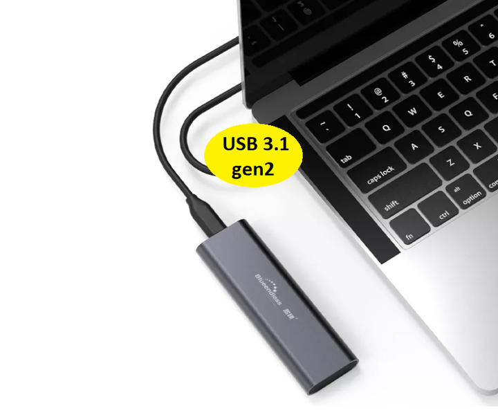 Зовнішня кишеня Blueendless 2802N для NVMe (PCIe) M2 SSD USB 3.1 Gen 2 Type-C - зображення 4