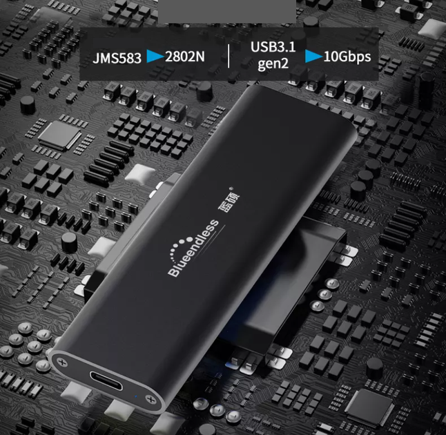 Зовнішня кишеня Blueendless 2802N для NVMe (PCIe) M2 SSD USB 3.1 Gen 2 Type-C - зображення 12