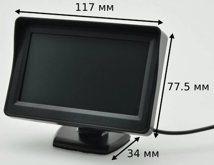 Дисплей в машину Монитор в авто для камеры заднего вида Terra LCD Color 4.3 дюйма - изображение 3