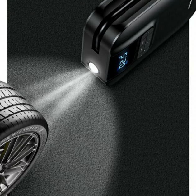 Портативний насос компресор для автомобіля USAMS US-ZB215 Mini Car Air Pump 5000mAh black - зображення 6