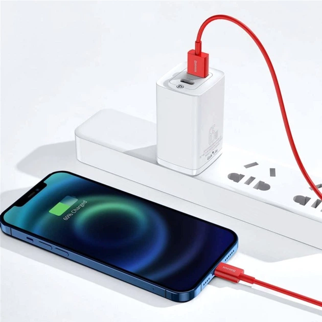 Кабель Baseus Superior Series Fast Charging Data Cable USB to iP 2.4 А 1 м Red (CALYS-A09) - зображення 3