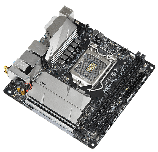 Материнская плата ASRock Z490M-ITX/ac (s1200, Intel Z490, PCI-Ex16) - изображение 2