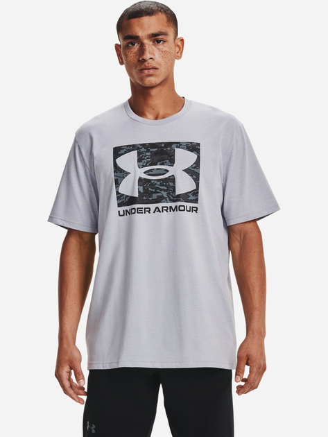 Акція на Футболка довга чоловіча Under Armour Ua Abc Camo Boxed Logo Ss 1361673-011 XL Сіра з принтом від Rozetka