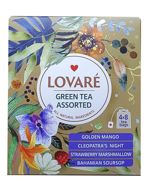 Набір чаю LOVARE "Зелене асорті" 32 пак (56400) - изображение 2