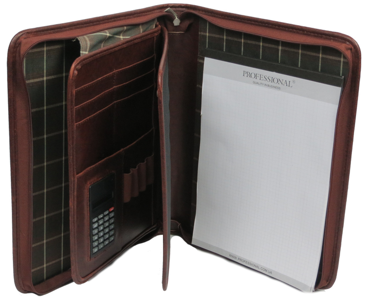 Папка с блокнотом и калькулятором Professional S757.23 коричневая ...