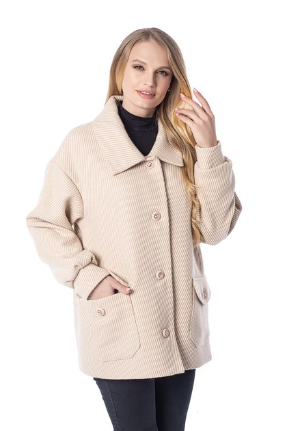 Женская демисезонная куртка большого размера UF-fashion LR 122 52 бежевый 