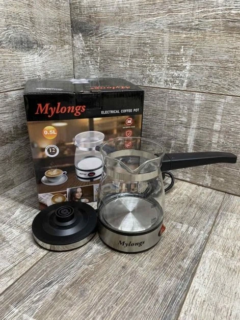 Турка электрическая стеклянная кофеварка 0,5л Mylongs KF-008 600Вт - изображение 3