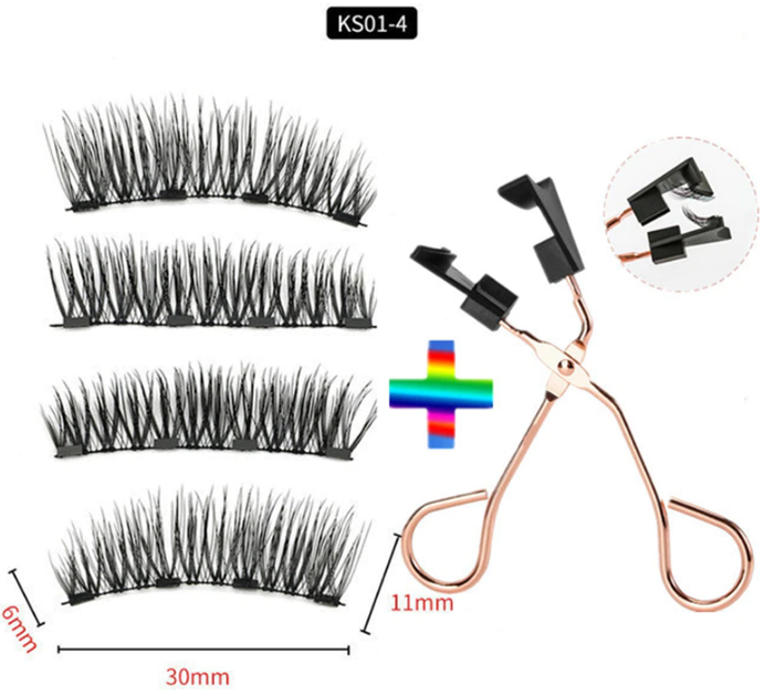 Ресницы накладные на 4 магнитах Magnetic Lashes KS-01/4 магнитные + аппликатор - Фото 1 Ресницы накладные на 4 магнитах Magnetic Lashes KS-01/4 магнитные + аппликатор - изображение 1