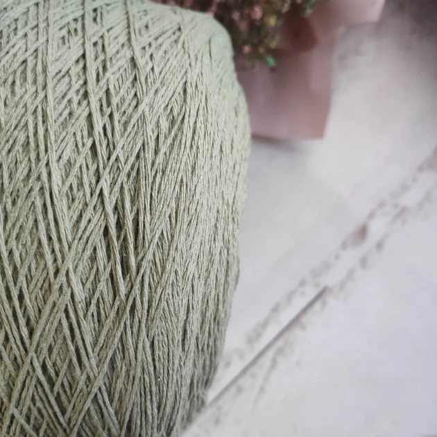 Пряжа шерсть с хлопком Luxury Selection by Rigo art. woolcoton 300 м в 100 г оливковый - изображение 3